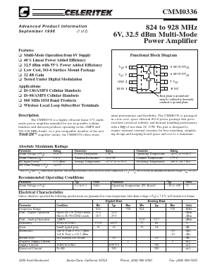 CMM0336-AK-000T Datasheet PDF Celeritek, Inc.