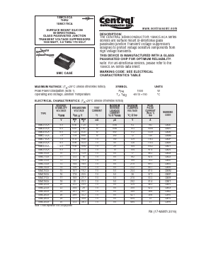 1SMC5.0CA Datasheet PDF Central Semiconductor