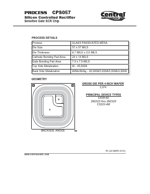 SCR-057 Datasheet PDF Central Semiconductor