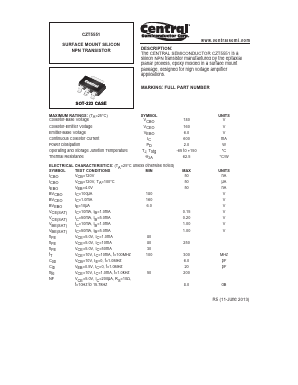 CZT5551 Datasheet PDF Central Semiconductor