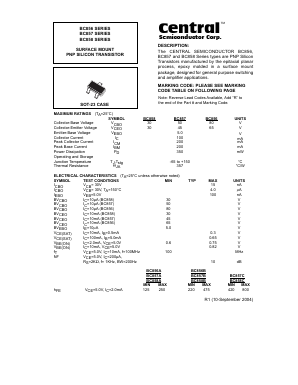 BC857 Datasheet PDF Central Semiconductor