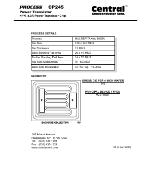 CP245 Datasheet PDF Central Semiconductor