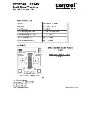 CP243 Datasheet PDF Central Semiconductor