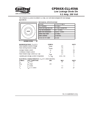 CPD66X-CLL459A Datasheet PDF Central Semiconductor