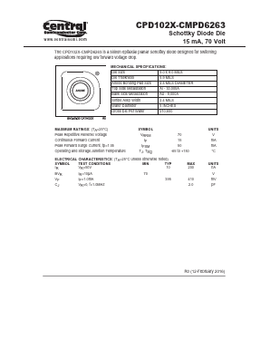 CPD102X-CMPD6263 Datasheet PDF Central Semiconductor