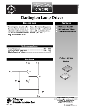 CS299H Datasheet PDF Cherry semiconductor
