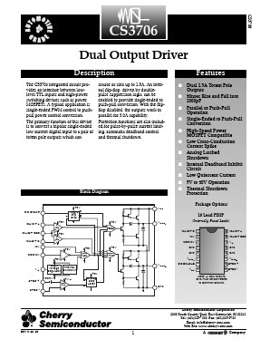 CS3706GNF16 Datasheet PDF Cherry semiconductor
