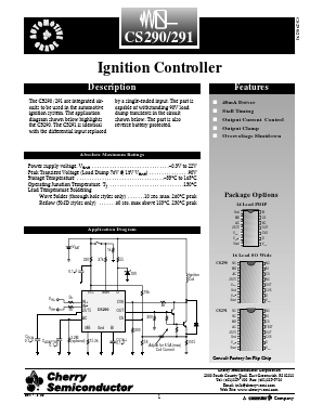 CS290 Datasheet PDF Cherry semiconductor
