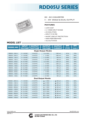 RDD05-03S2U Datasheet PDF CHINFA ELECTRONICS