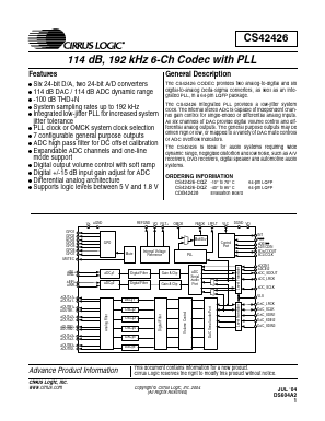 CDB42426 Datasheet PDF Cirrus Logic