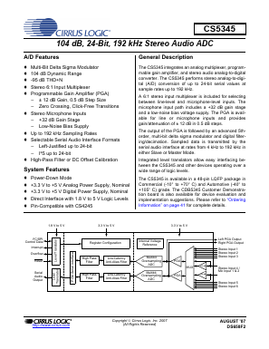 CS5345-DQZ Datasheet PDF Cirrus Logic