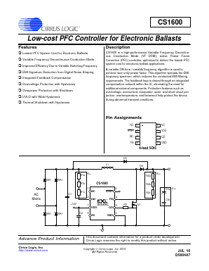CS1600-FSZ Datasheet PDF Cirrus Logic