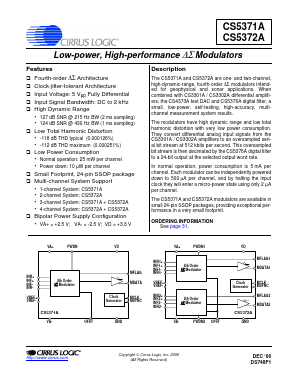 CS5371A Datasheet PDF Cirrus Logic