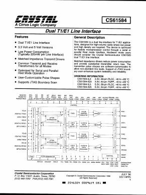 CS61584 Datasheet PDF Cirrus Logic