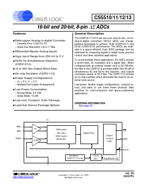 CS5511-ASZR Datasheet PDF Cirrus Logic