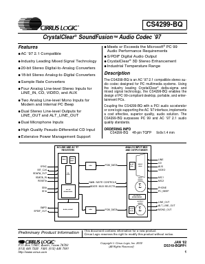 CS4299-BQ Datasheet PDF Cirrus Logic