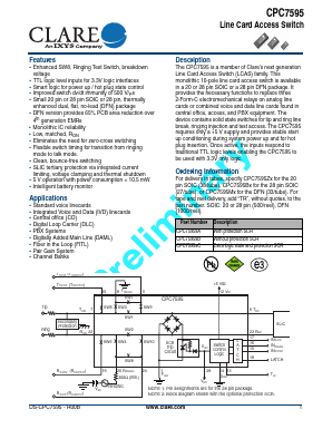 CPC7595ZATR Datasheet PDF Clare Inc  => IXYS