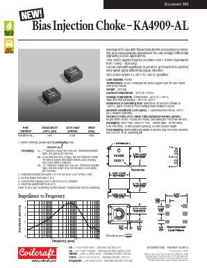 KA4909-ALD Datasheet PDF Coilcraft Inc