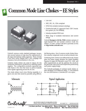 E3491-AL Datasheet PDF Coilcraft Inc