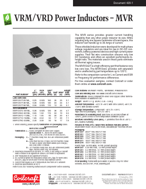 MVR1251T-561MLC Datasheet PDF Coilcraft Inc