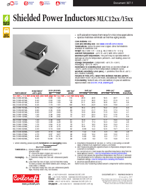 MLC1240-451MLD Datasheet PDF Coilcraft Inc