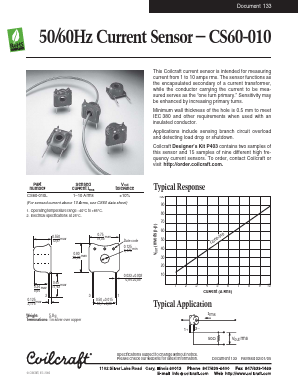 CS60-010 Datasheet PDF Coilcraft Inc