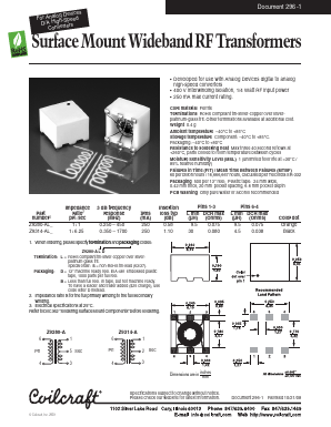 Z9280-ALD Datasheet PDF Coilcraft Inc