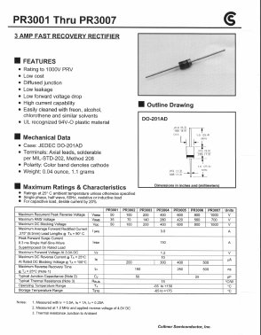 PR3005 Datasheet PDF Collmer Semiconductor
