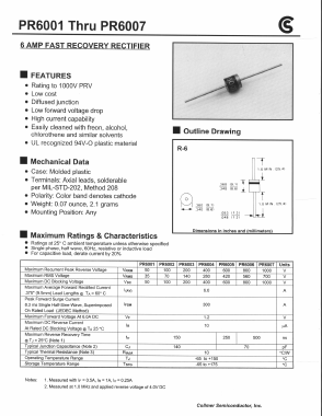 PR6006 Datasheet PDF Collmer Semiconductor