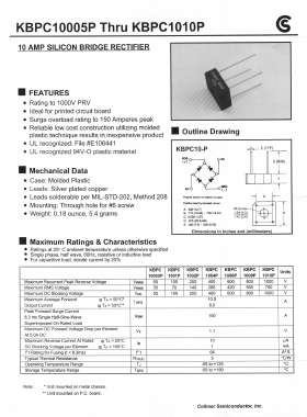 KBPC1008P Datasheet PDF Collmer Semiconductor