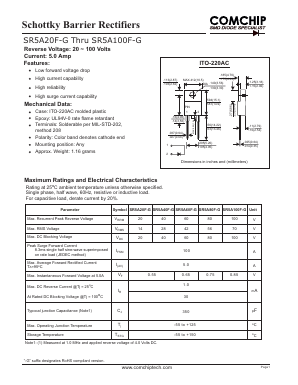 SR5A20F-G Datasheet PDF ComChip