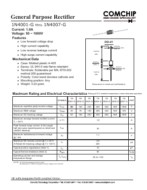 1N4001-G Datasheet PDF ComChip