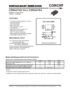 CZRA4764 Datasheet PDF ComChip