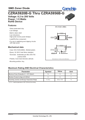 CZRA5952B-G Datasheet PDF ComChip