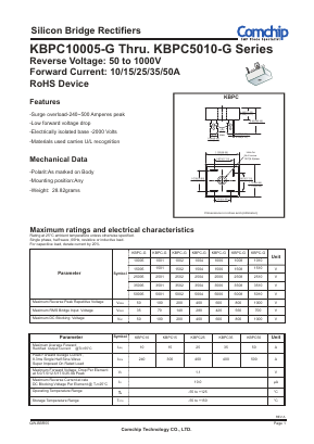 KBPC2506-G Datasheet PDF ComChip