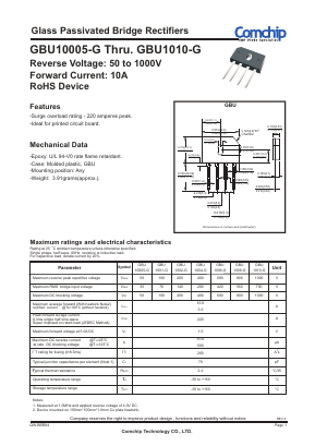 GBU1008-G Datasheet PDF ComChip