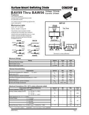 BAV70 Datasheet PDF ComChip