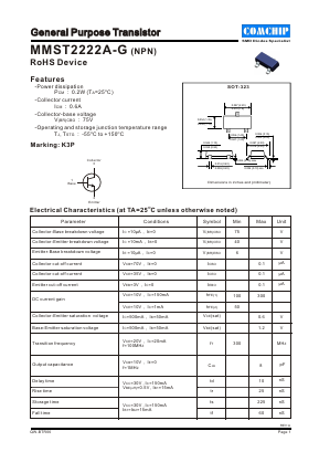 MMST2222A-G Datasheet PDF ComChip