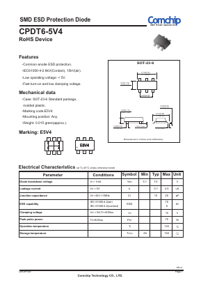 CPDT6-5V4 Datasheet PDF ComChip