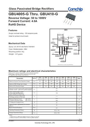 GBU4005-G Datasheet PDF ComChip