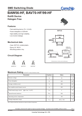 BAV70-HF Datasheet PDF ComChip