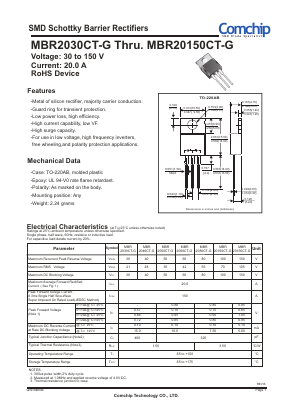 MBR2060CT-G Datasheet PDF ComChip