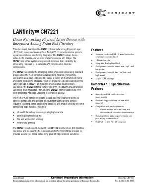 RS7112-LAN Datasheet PDF Conexant Systems