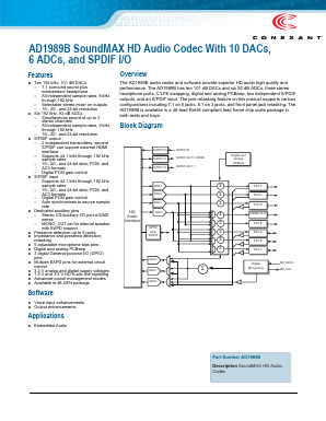 AD1989B Datasheet PDF Conexant Systems