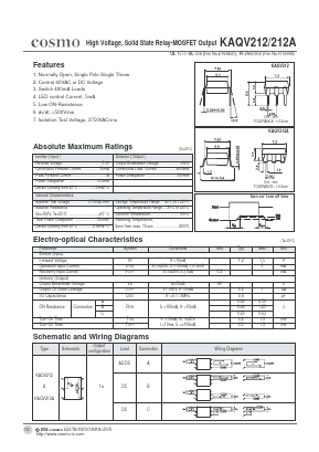 KAQV212 Datasheet PDF COSMO Electronics