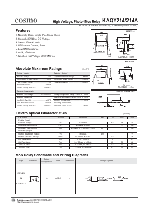 KAQY214 Datasheet PDF COSMO Electronics