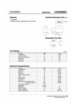 C2C050001 Datasheet PDF COSMO Electronics