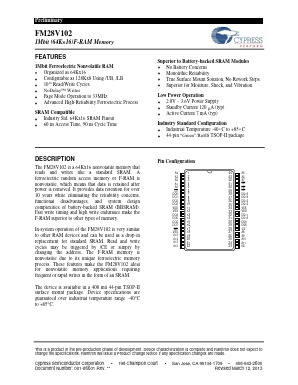 FM28V102 Datasheet PDF Cypress Semiconductor