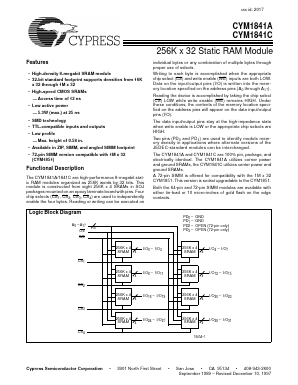 CYM1841APN-20C Datasheet PDF Cypress Semiconductor