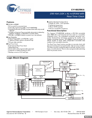 CY14B256KA-SP25XIT Datasheet PDF Cypress Semiconductor